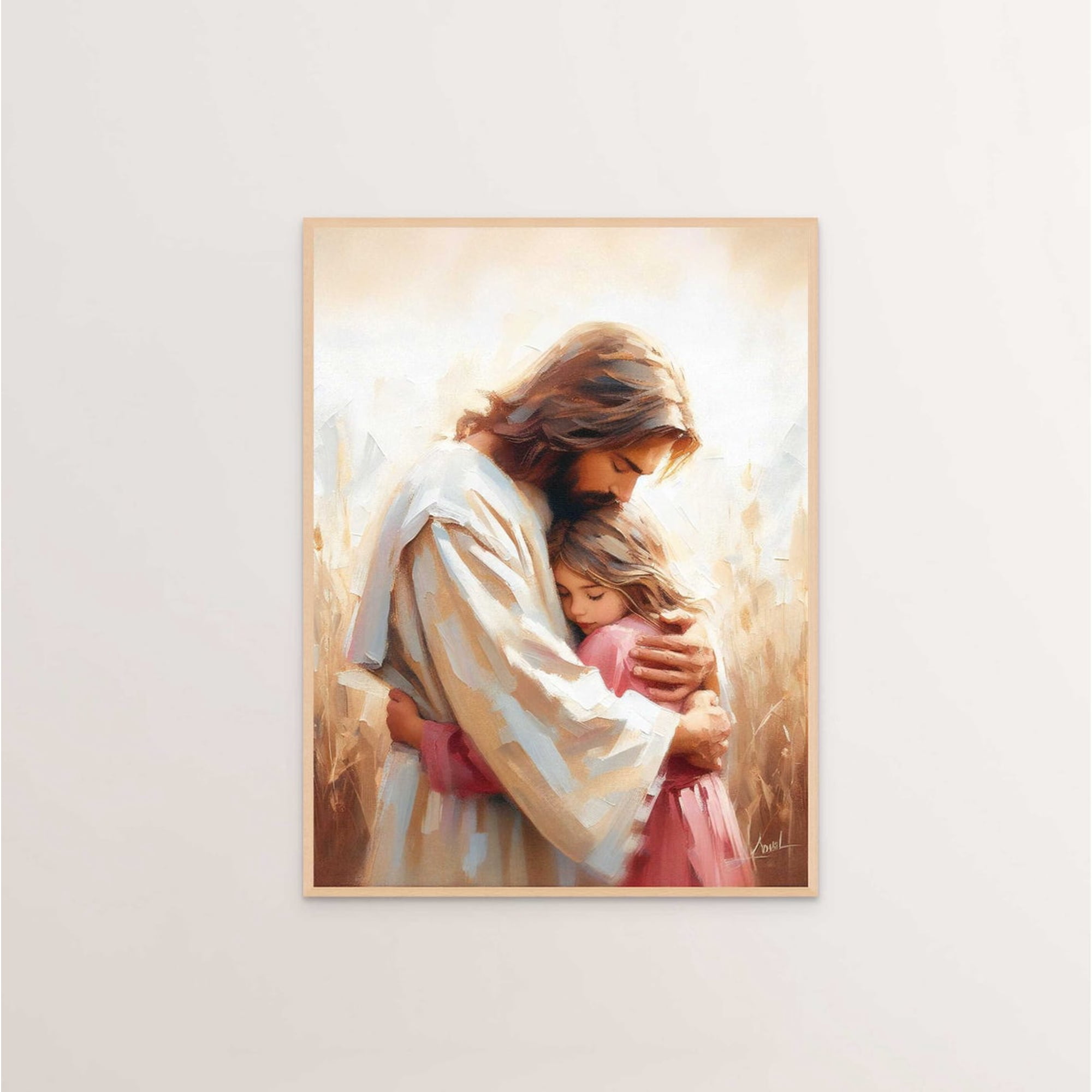 Jesus And Girl Faith Poster Christian Wall Art