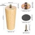 thumbnail image 2 of Paquete de 4 patas de muebles, patas de madera redondas de 4 pulgadas para sofá, pies de silla de reemplazo, 2 of 6