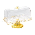 thumbnail image 4 of maskred Cake Stand with Lid Tabletop Plate Cake Plate for Cookies Snacks Cupcake Gold for Leaf pattern, 4 of 6