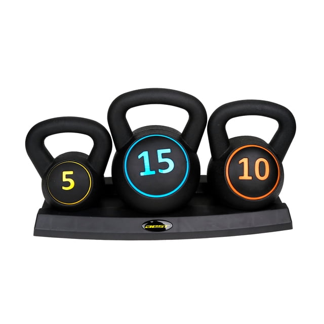 Juego de Pesas Rusas Set x 3 Piezas de Hierro Fundido Best Kit Kettlebells de Entrenamiento Fitness