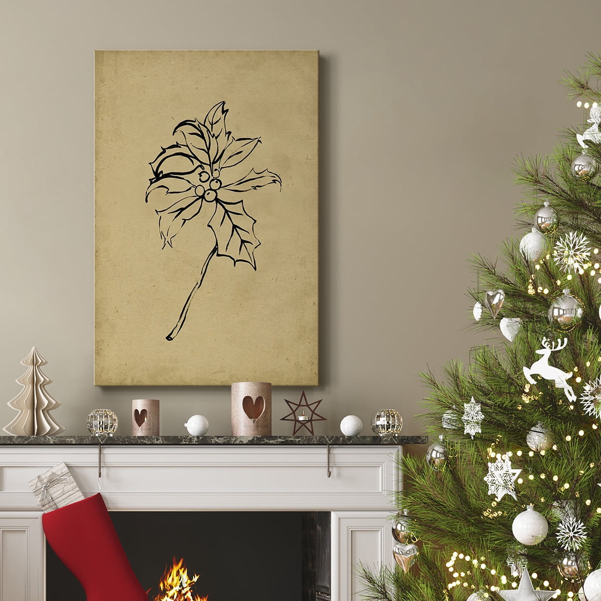 Holly Branch II- Gallery Wrapped Canvas