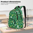 thumbnail image 6 of SCRAWLGOD Paws Bone Print Dark Green Unisex Backpack, Lightweight Laptop Bag for Work Business School Daily Commute, 17 Inch Knapsack for Girls Boys, 6 of 7