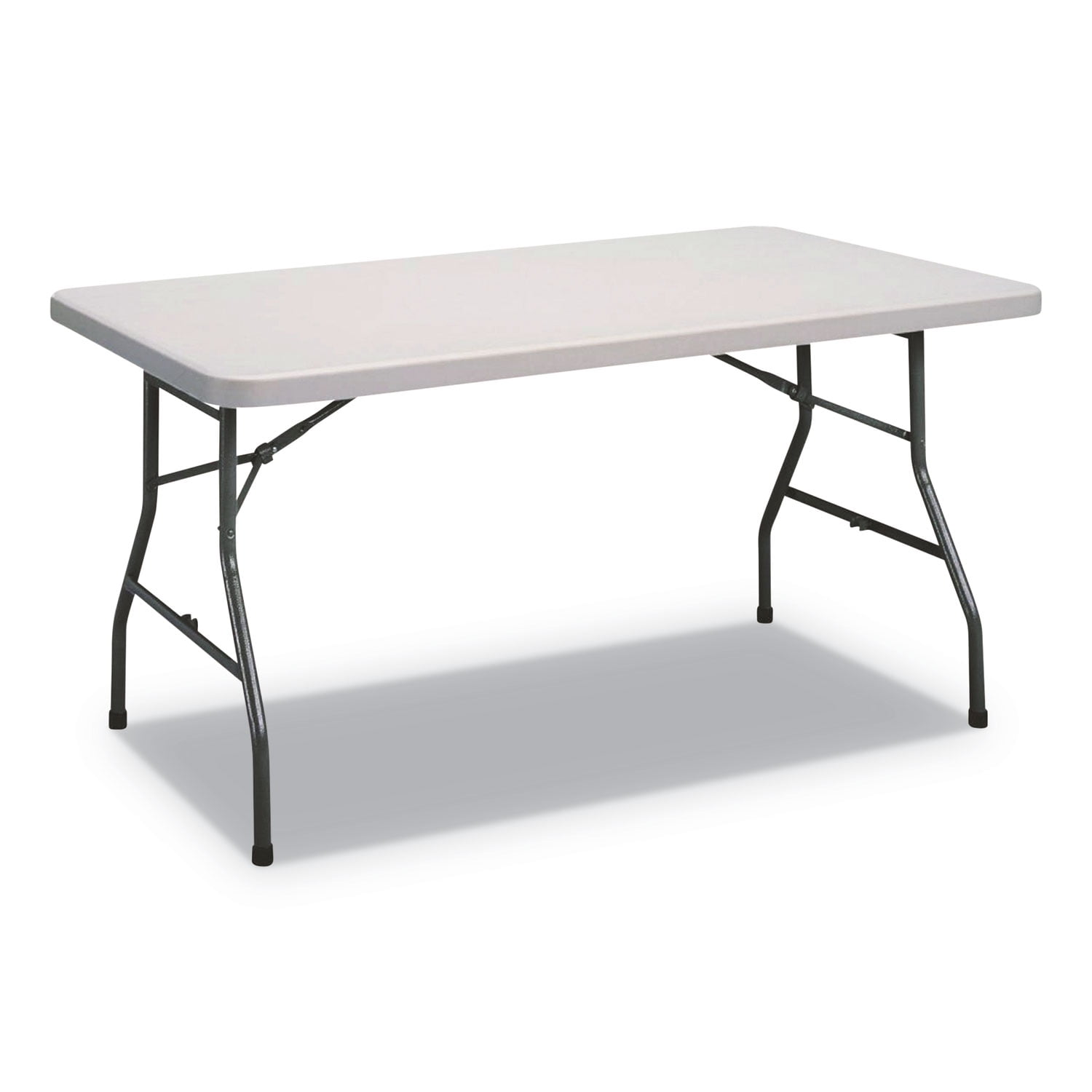 Alera Rectangular Plastic 5 Foot Folding Table, Gray