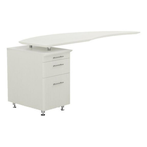 Pemberly Row Modern 63" Curved Desk Return with Left Pedestal