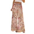 thumbnail image 6 of kaondbfi Dress Pants Women Petite High Waisted Wide Leg Summer Beach Vacation Women's Pants Casual Trousers, 6 of 8