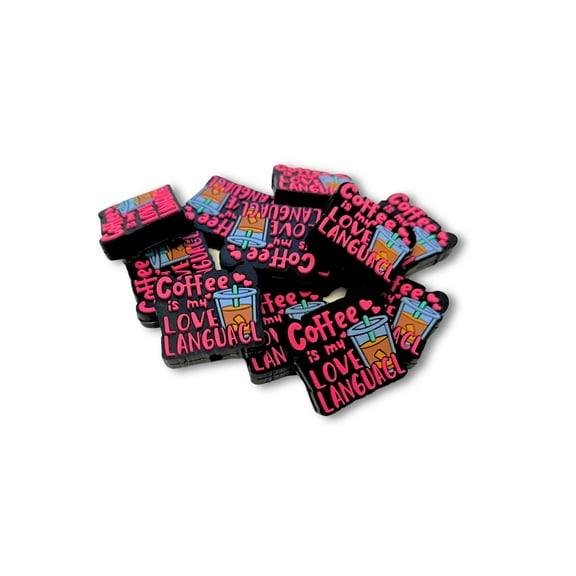 Coffee is My Love Language Silicone Focal Beads 12 pk Mug My Blood Nurse Teacher DIY Beadable Keychain Makeup Brush