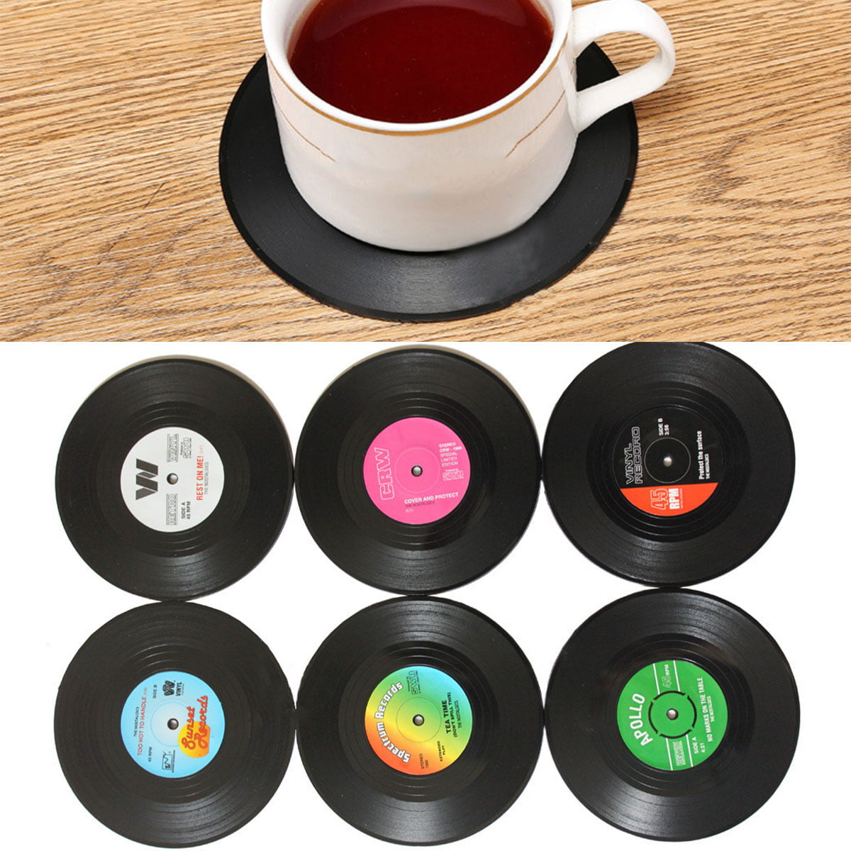 Round Silicone Coasters Non Slip Cup Mats Pad Drinking Coffee Tea Mug Coaster 