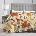 thumbnail image 3 of Autumn Maple Leaves Throw Blanket, Fluffy Soft Cozy Blanket Flannel Plush Microfiber Couch Throw, 80"x60", 3 of 8