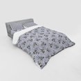 thumbnail image 2 of Ambesonne Animal Bedding Set 4 Pcs, Skull Crossbones Wild, Queen, Black White Purplegrey, 2 of 2