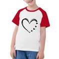 thumbnail image 5 of Jinhomg Kids Cute T Shirts Raglan Sleeve Heart Graphic Tees Casual Loose Crew Neck Summer Pullover Tops Red 9 Years, 5 of 7
