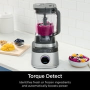 Ninja Detect Kitchen System 72-Oz Blender, Feed Chute with Slicing & Shredding Disc, 3 Speeds, Smoothies, Crush, Chop, Dough, BlendSense Technology, 1700PW, TB400WM Silver