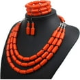 thumbnail image 6 of Multi Layer Handmade Bead Strand Cluster with Necklace Bracelet and Earrings Set for Women Lady Acrylic Beads Statement Strand Necklaces, 6 of 8