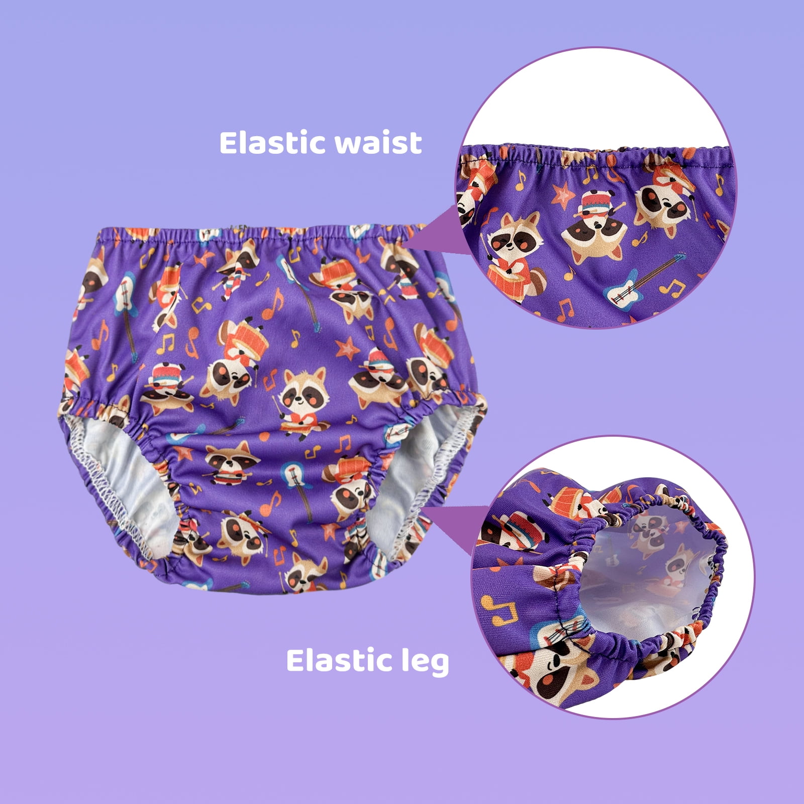 BISENKID 6 Packs Waterproof Plastic Training Pants for Toddlers Training Underwear Girls Good Elastic Plastic Underwear for Toddlers Girls 1t