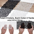 thumbnail image 6 of 1Set 5.9 Inch Wide 4 Yards 2 Colors Stretch Flower Lace Trim Wavy Edge Elastic Nylon Lace Ribbon Web Craft Fabric Scallop Headband Embroidery Crochet Edging, 6 of 8