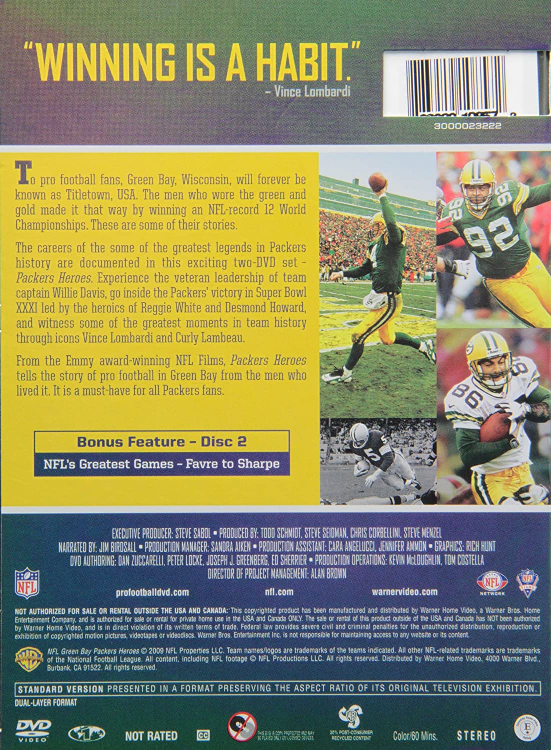 Green Bay Packers Heroes DVD (DVD) - image 2 of 2