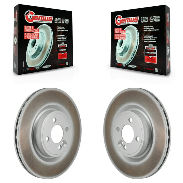 Genius Front Coated Disc Brake Rotors Pair for Car 2009-2015 Mini Cooper with 316mm Diameter Rotor KG-101970