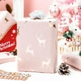thumbnail image 6 of Christmas Wrapping Paper, Pink Three-Dimensional Hot Rose Golden Reindeer Design Gift Wrapping Paper Suitable for Christmas, Mini Roll (17 Inch X 32.8 Feet), 6 of 12