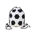 thumbnail image 2 of Dmlowu Soccer Drawstring Backpack, White and Black Football Pattern Gym Bag, Waterproof Polyester Soccer bag for Gym Sports Game Day Supplies, 2 of 6