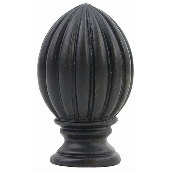 Urbanest Fluted Lamp Finial – 2 Inch Tall, Black With Gold Accents – Decorative Lamp Shade Finial for Table & Floor Lamps- 1 Piece