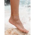 thumbnail image 3 of Silvora Gold Plated Beaded Chain Anklet for Women Stainless Steel Ankle Bracelet Dainty Adjustable Foot Chain Waterproof Summer Beach Jewelry Gifts for Wife Anniversary, 3 of 6