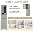 thumbnail image 3 of DEALTOPS Modern Bathroom Cabinet with Drawer and 2 Cabinets, Slim Freestanding Storage Cabinet with adjustable shelf for Bathroom - Gray, 3 of 8