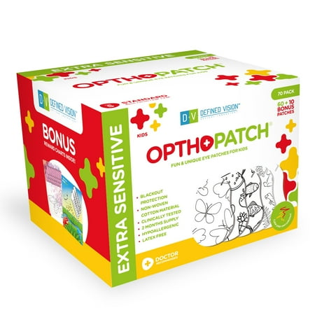 Opthopatch Eye Patches for Kids - Color Your Own Patch - 70 count + 2 Reward Charts