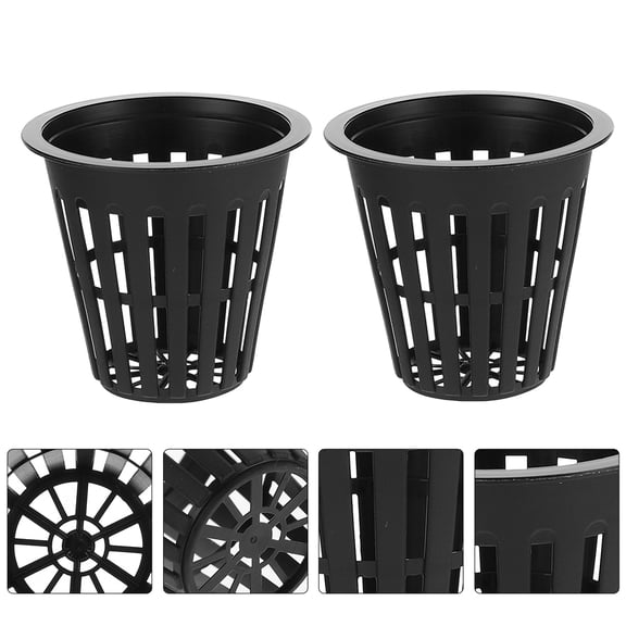 BESTYASH 12Pcs Black Hydroponic Net Pots Mesh Cups for Soilless Plant Growing System