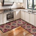 thumbnail image 3 of Kitchen Rugs Sets Of 2,Red Boho Ethnic Geometric Pattern Anti Fatigue Kitchen Mat Rugs Non Slip Washable,Decorative Kitchen Floor Mats for Kitchen,Sink,Laundry,17"x47"+17"x47", 3 of 5