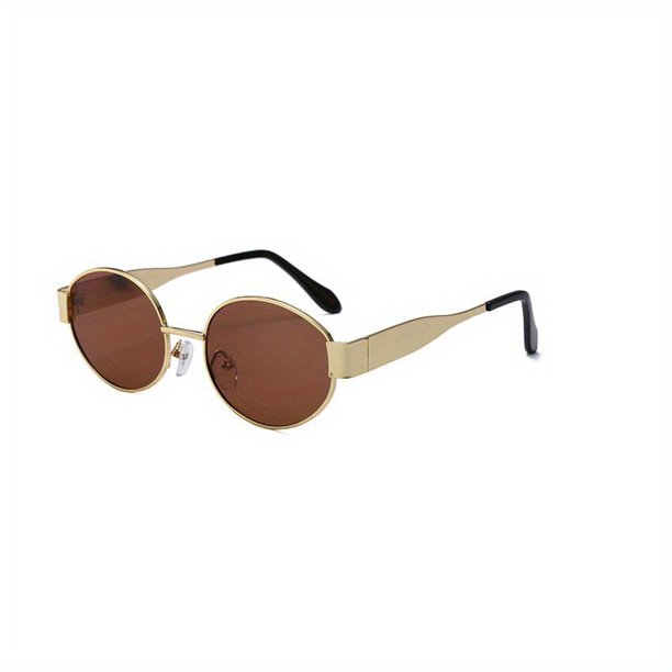 Typpkmm Oval Sunglasses for Women Men Trendy Metal Frame Sun Glasses Classic Shades