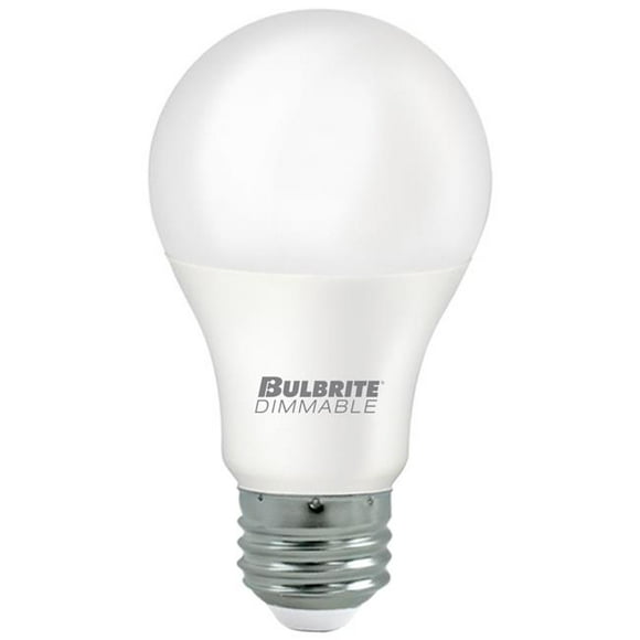 Bulbrite Pack of (4) 9 Watt Dimmable A19 Frost Finish Medium Screw (E26) LED Light Bulb - 800 Lumens  3000K