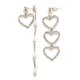 thumbnail image 3 of Pendientes de borlas lineales asimétricos , preciosos pendientes colgantes en apariencia de , pendientes de de cristal para mujer Plata Hugo Pendientes asimétricos, 3 of 7