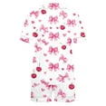 thumbnail image 4 of ClodeEU Women's Cute Heart Printed Short-Sleeve Pajama Set, 2 Piece Button Up Matching Sleepwear White^,Womens Plus M, 4 of 5