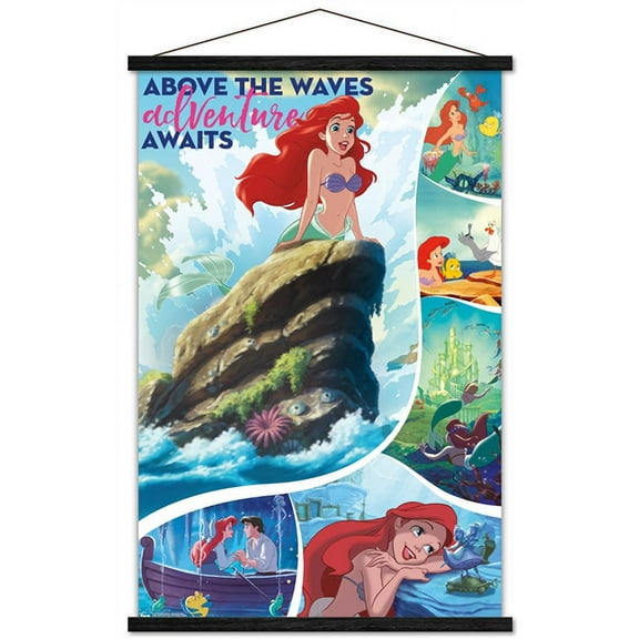 Disney The Little Mermaid - 30th Anniversary Wall Poster with Wooden Magnetic Frame, 22.375" x 34"