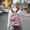 thumbnail image 7 of FORMRS Mini Backpack Purse for Women Travel Daypack Casual Shoulder Bag, Purple Wave Pattern, 7 of 7