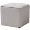 thumbnail image 1 of Baxton Studio Corinne 16" Square Ottoman in Light Gray, 1 of 5