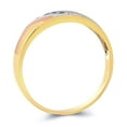 thumbnail image 2 of Wellingsale Men's Solid 14k Tri 3 Color Gold Polished CZ Cubic Zirconia Wedding Band - Size 11.5, 2 of 5