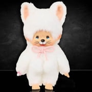 Monchhichi Girl as White Cat Plush Toy