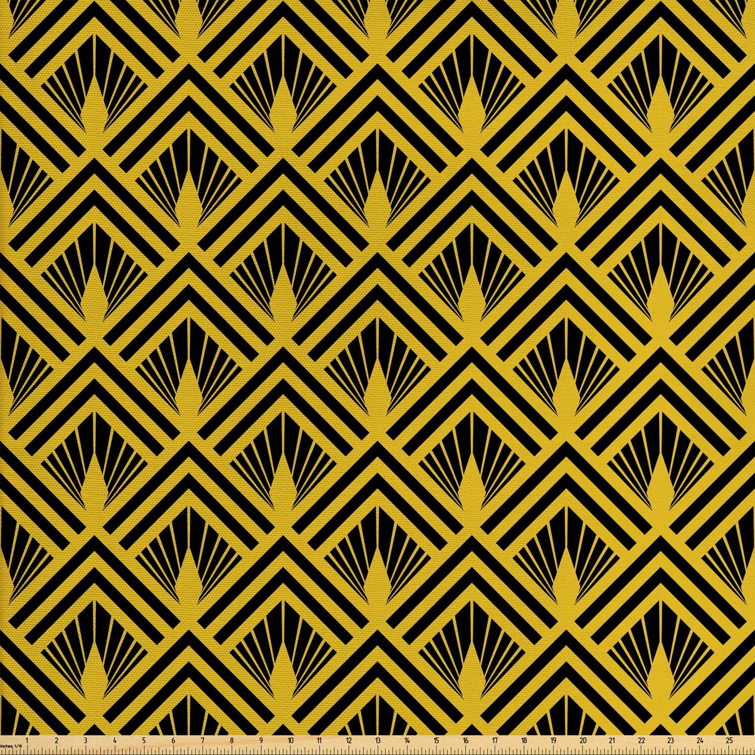 Abstract Sofa Upholstery Fabric by the Yard, Art Deco Inspired Pattern
