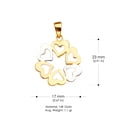 thumbnail image 2 of Ioka - 14K Tri Color Gold 6 Hearts Charm Pendant For Necklace or Chain, 2 of 4