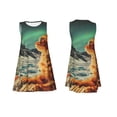 thumbnail image 3 of Vsdgher Space Adventurer Cat Print Summer Dresses for Women Casual U Neck Beach Dress Sleeveless Tank Loose Sundress with Pocket -XX-Large, 3 of 7