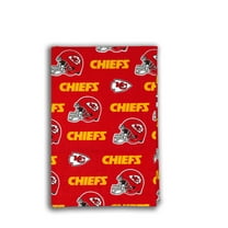 Kansas City Chiefs 58" x 2 yd 100% Cotton Logo Baseball Sports Precut Sewing & Craft Fabric, Yellow and Red