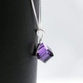 thumbnail image 4 of Uloveido Square Cube  Crystal Necklace Purple Dangle Earrings Set (Box Packing) Y418-Purple-Set, 4 of 7