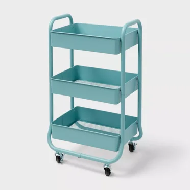 3 Tier Metal Utility Cart Blue