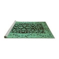 thumbnail image 2 of Ahgly Company Machine Washable Indoor Rectangle Oriental Turquoise Blue Industrial Area Rugs, 4' x 6', 2 of 4
