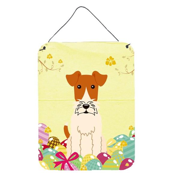 Easter Eggs Wire Fox Terrier Wall or Door Hanging Prints