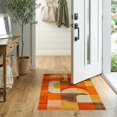 thumbnail image 2 of ODIKA Orange Abstract Contemporary Expressionist Interlocking Shapes for Hallway, Study Room, Playroom, Non-Slip Low Profile, 2 of 7