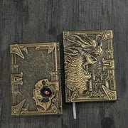 PEONAVET Embossed Notebook Embossed Evil Notebook Dinosaur European Notepad Stereoscopic 100 Pages
