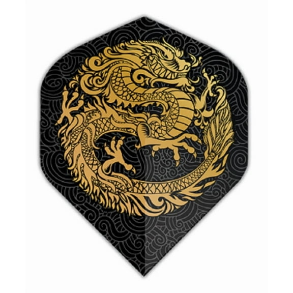 3 Sets (9 Flights) Pentathlon BLACK Dragon Standard Ex-Tough Dart Flights - 100 Micron
