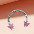 thumbnail image 3 of Pendiente Aro Mariposa Yinane Rosado Retenedor de Cuerpo, 3 of 8