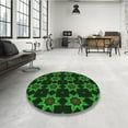 thumbnail image 4 of Ahgly Company Machine Washable Indoor Round Transitional Night Black Area Rugs, 3' Round, 4 of 7